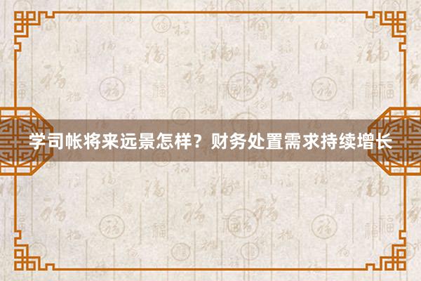 学司帐将来远景怎样？财务处置需求持续增长